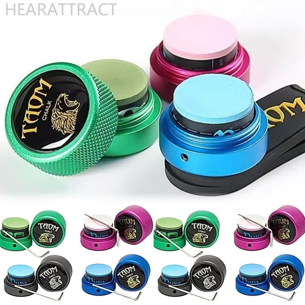 เฮราทราค 1ชิ้นแม่เหล็กที่แข็งแกร่งใบ้รอบโลหะชอล์กกล่องเก็บแบบพกพาอุปกรณ์บิลเลียด ยู7โวลต์8