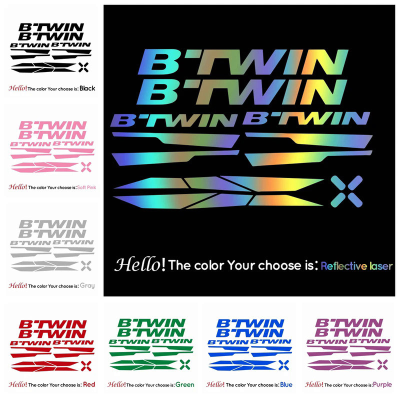 b-twin Bicycle Frame Stickers Bike Declas Cycling Stickers Reflective Decals Decorative Frame Decals