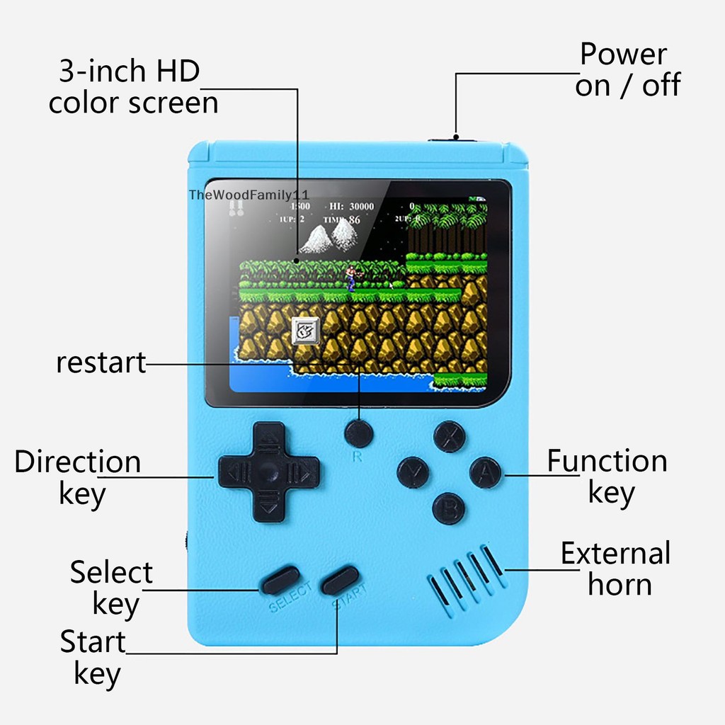 TT Mini 500 in 1 เกมมือถือคอนโซลเกมย้อนยุคแบบพกพาเครื่องเล่นขั้นสูง Boy Game TH