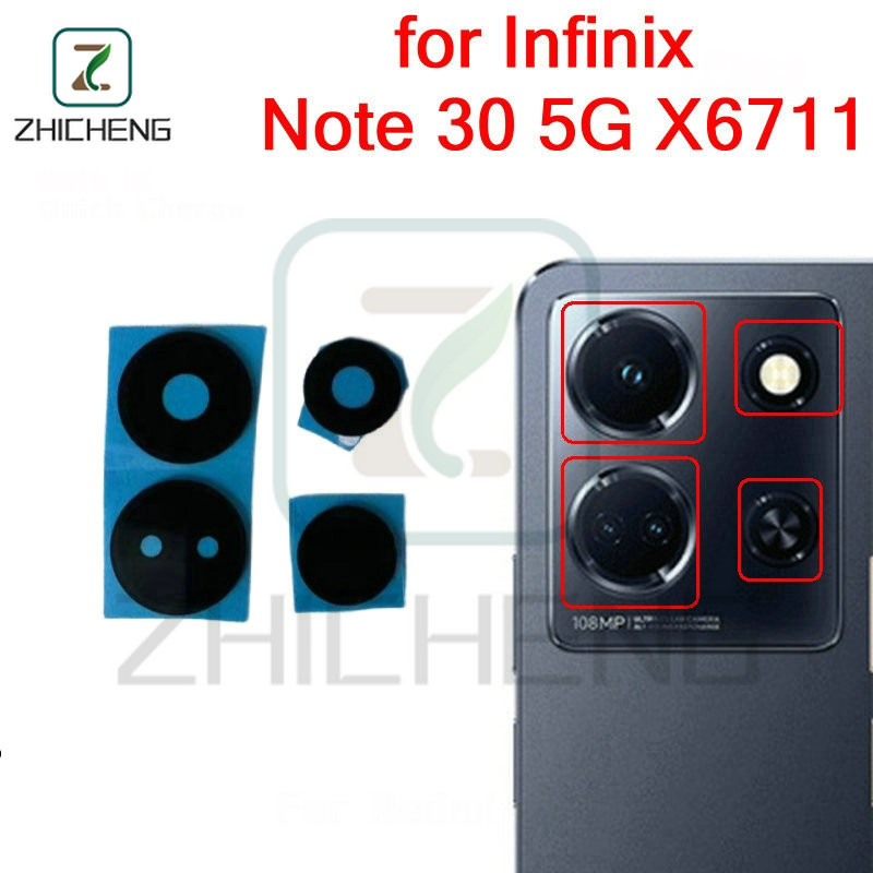 สําหรับ Infinix Note 30 5G X6711 ฝาครอบเลนส์กล้องด้านหลังพร้อมสติ๊กเกอร์