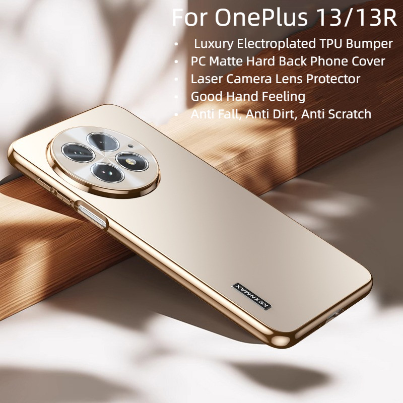 สําหรับ OnePlus 13 1+13 OnePlus 13R กรณีหรูหรา Electroplated กันชน Matte PC Hard โทรศัพท์สําหรับ One