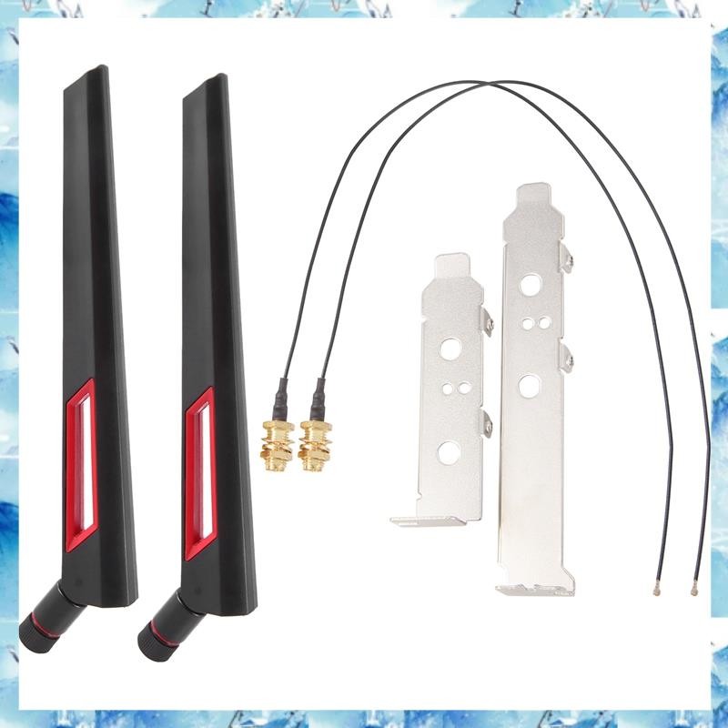 [ ] 2X8Dbi Dual Band M.2 MHF4 U.Fl สาย RP-SMA Pigtail WiFi เสาอากาศชุดสําหรับ AX210 AX200 9260 9560 