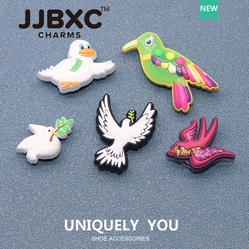 JJBXC ตัวติดรองเท้า charm Flying Pigeon Bird นกน่ารัก ดีไซน์เรียบสวย สำหรับตกแต่งรองเท้า อุปกรณ์ตกแต่งรองเท้า