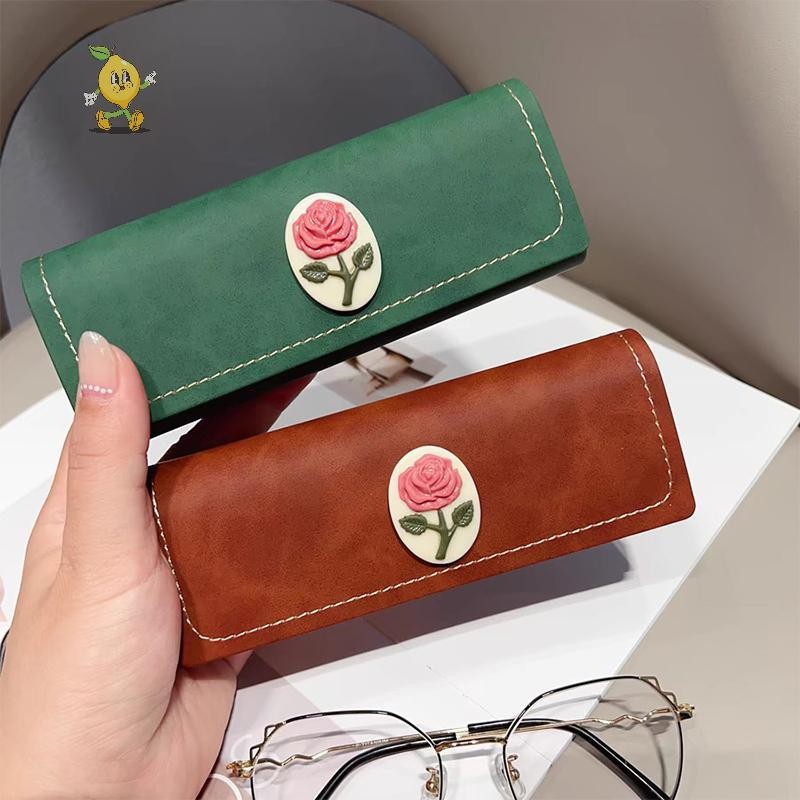 [mozh] Vintage Fashion Rose Pattern Glasses Case แว่นกันแดด กล่องเก็บแว่นตา Unisex Anti-Pressure Leather Glasses Bag [TH]