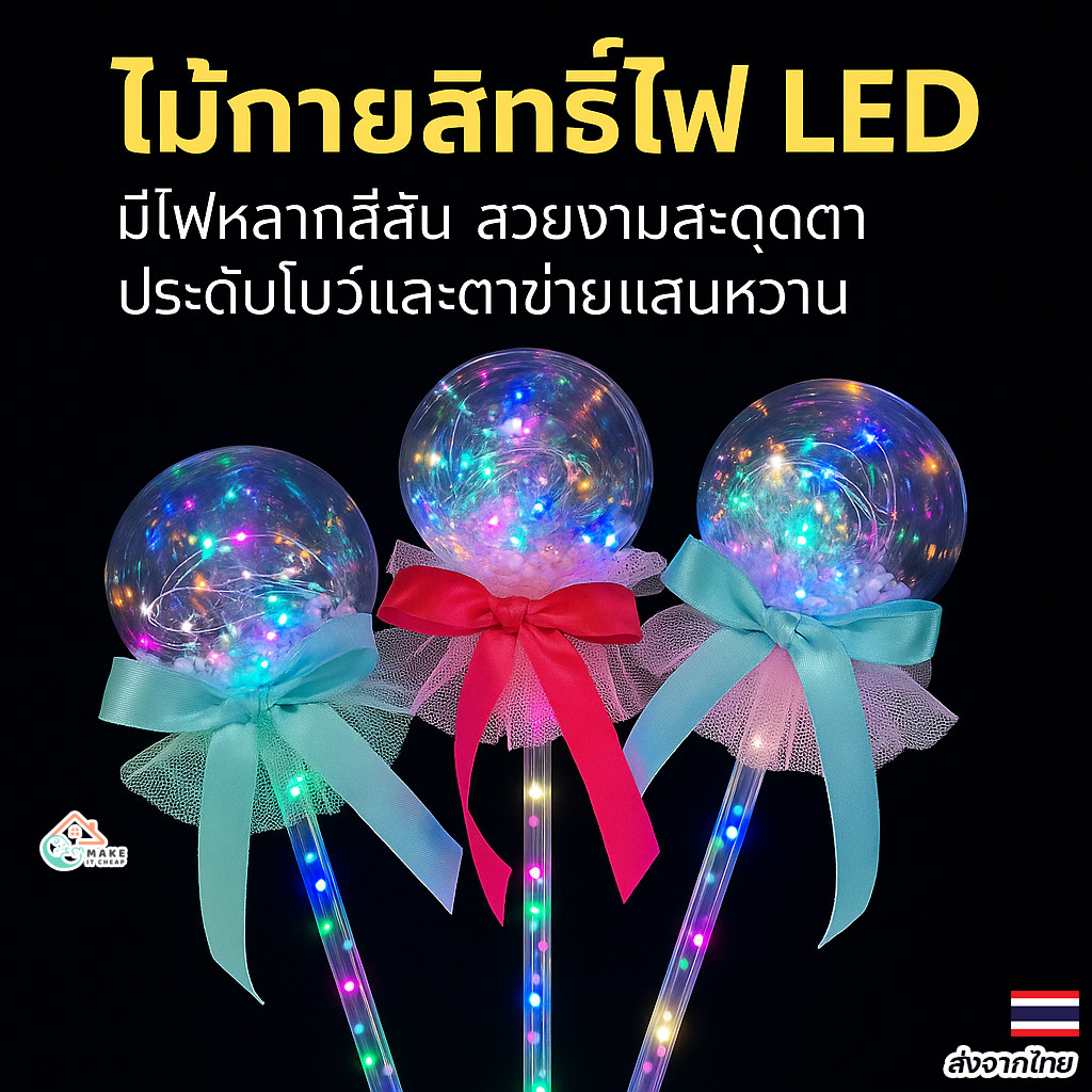 ไม้กายสิทธิ์เจ้าหญิงมีไฟ Fairy Wand ไม้เรืองแสงเล่นคอสเพลย์ ของเล่นเด็กหญิง ปาร์ตี้วันเกิด