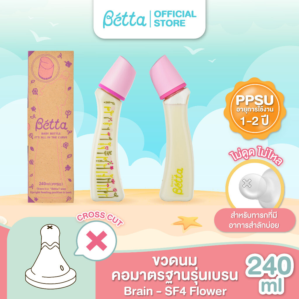 Dr.Betta ขวดนมคอแคบ PPSU Brain SF4-240ml