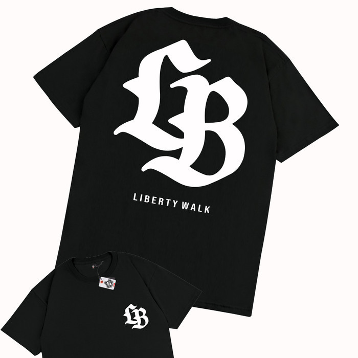 KARIMAKE ID Kaos T Shirt JDM LIBERTY WALK LB LOGO Kaos Otomotif - LBWK HITAM