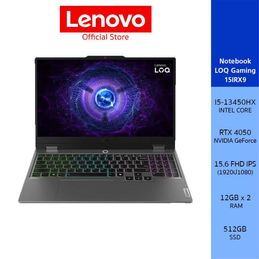 [ผ่อน 0%]Lenovo LOQ 15IRX9(83DV00LETA)Notebook Intel I5-13450HX Nvidia Geforce RTX 4050 144Hz
