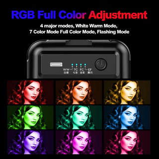 360 สี Mini RGB Light ไฟเซลฟี่ ไฟสตูดิโอ ไลฟ์สด ติดหัวกล้อง ขนาดพกพาไฟติดโทรศัพท์ 2000mah