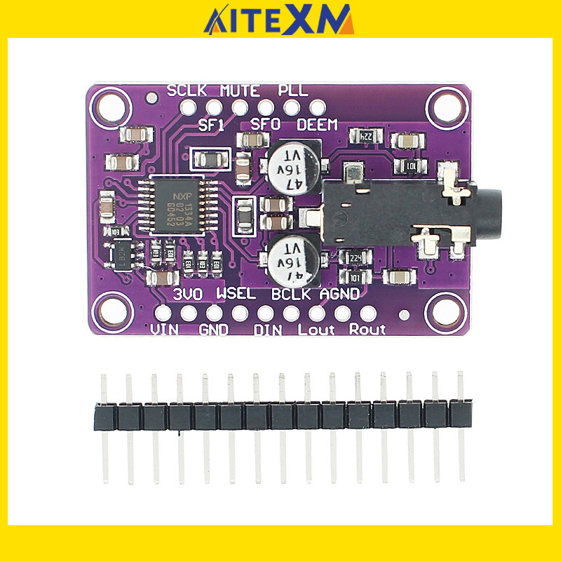 UDA1334A โมดูล DAC UDA1334 I2S DAC สเตอริโอถอดรหัสโมดูลสําหรับ Arduino 3.3V - 5V