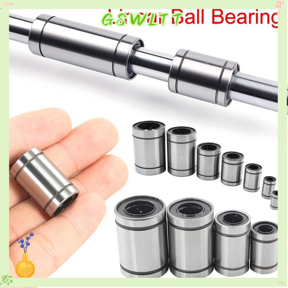 GSWLTT Bushing Steel Chrome Steel สําหรับเครื่องพิมพ์ชุบนิกเกิล LM3UU LM4UU LM5UU LM6UU