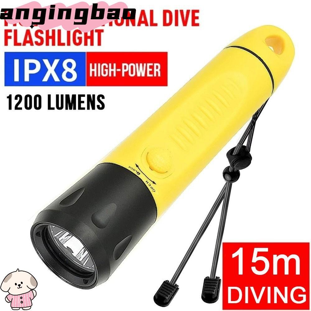 ไฟฉายดําน้ํา ANGINGBAO, IPX8 กันน้ํา 1200LM แสงใต้น้ํา, ตกปลาใต้น้ําโฟกัสคงที่ระยะไกล L2 แสงที่แข็งแกร่งแสงใต้น้ํา