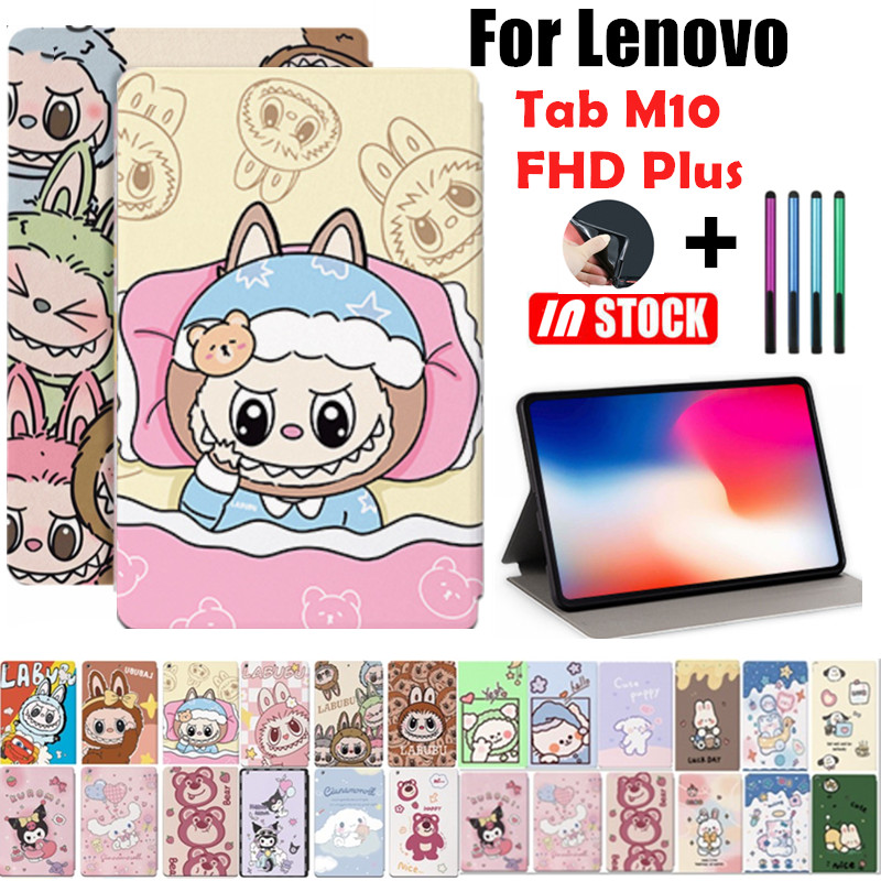 สําหรับ Lenovo Tab M10 FHD Plus (2nd Gen) TB-X606F/TB-X606X 10.3 นิ้ว Mokoko LABUBU Kuromi สตรอเบอร์รี่หมี ZIMOMO กรณีเด็กน่ารักการ์ตูนหนังกันกระแทกฝาครอบ