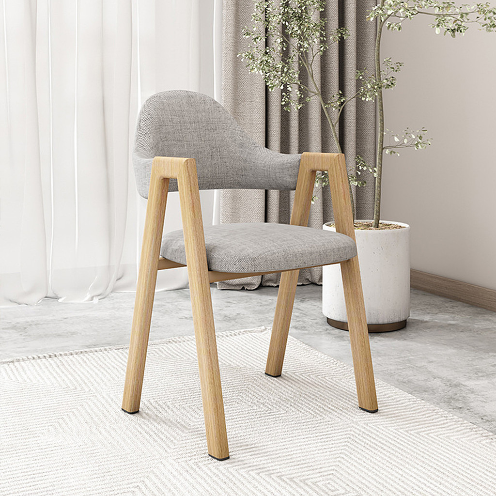 เก้าอี้ไม้จริง เก้าอี้กินข้าว เก้าอี้ 2 ตัว Dining Chair รับน้ำหนัก 100 กก สไตล์โมเดิร์น มีพนักพิงหลัง
