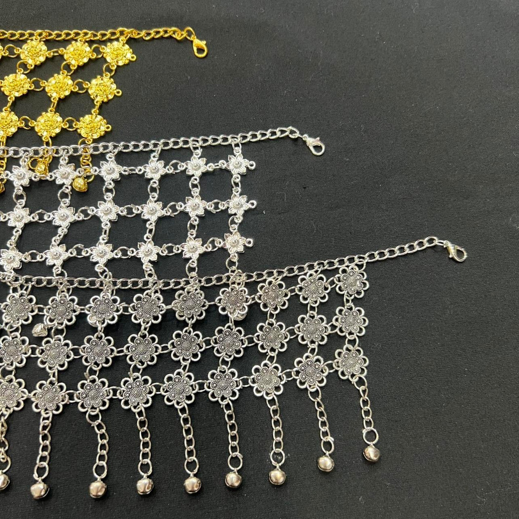 Fashion jewelry เข็มขัดตุ้งติ้ง สอง สามชั้น สวยๆ สีรมดำ ทอง เงิน พร้อมส่ง