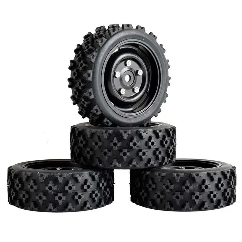 1/10 RC Racing รถล้อ Rally Tyre & On Road ยาง 12 มม.Hex สําหรับ WLtoys 144001 144002 MJX 16207 16208