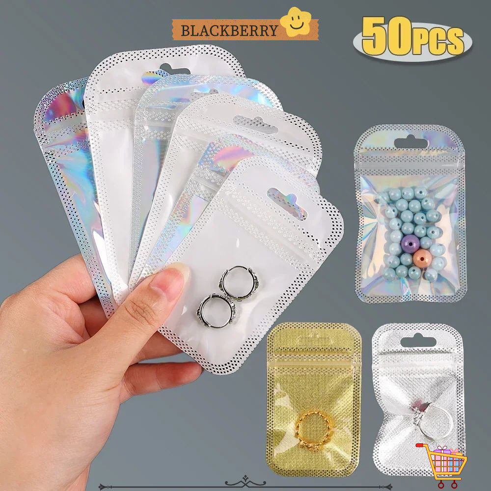 Blackberry 50 ชิ้นถุงปิดผนึกด้วยตนเอง,โปร่งใส Thicken พลาสติก Organizer กระเป๋า, Resealable กระเป๋าต่างหูแหวนสร้อยคอแสดงถุงบรรจุภัณฑ์เครื่องประดับ