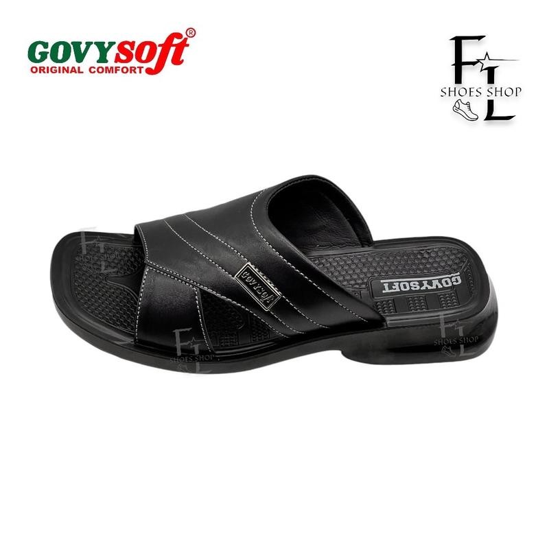 Govysoft PU รุ่น 3122 ဖိနပ် ယောက်ကျား  ခြေညှပ်ဖိနပ် ဖိနပ်အထူboy ဖိနပ်ထိုင်း รองเท้าแตะ รองเท้าแตะแบบสวม รองเท้าผู้ชาย