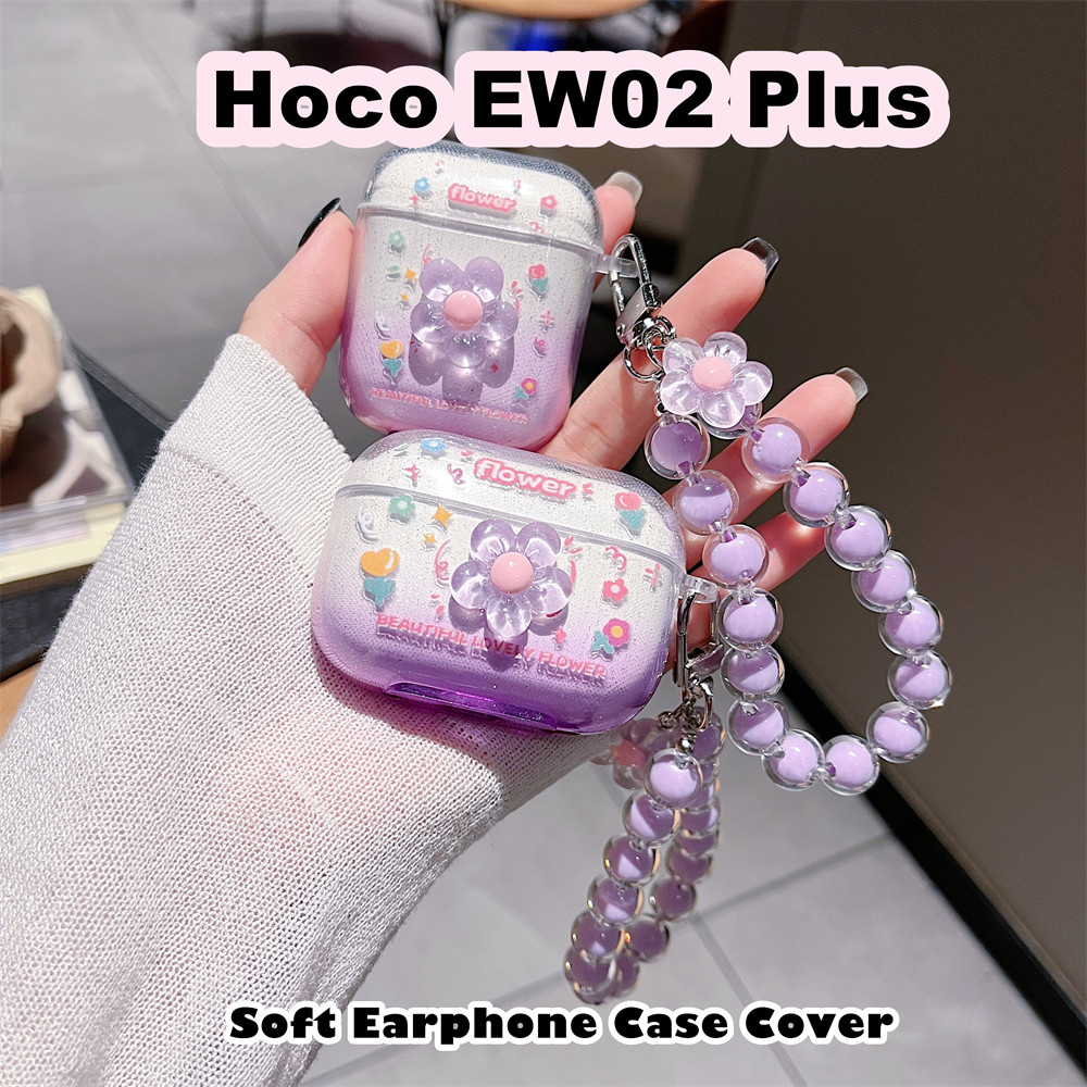 อนาคตดาวสําหรับ Hoco EW02 Plus Case DIY แฟชั่นดอกไม้ซิลิโคนอ่อนนุ่มหูฟังกรณีปลอกปก