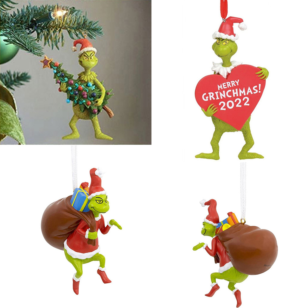 Creative Christmas Tree เรซิ่นจี้แขวนตกแต่ง Grinch เครื่องประดับ Home Party Supplies ของขวัญปีใหม่