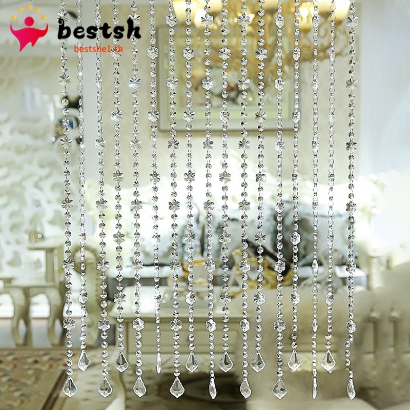 จัดส่งที่รวดเร็ว 1string แก้วสําหรับลูกปัดคริสตัลผ้าม่านประตู Valance แขวนผ้าม่าน Room Divider Decor