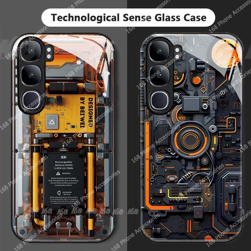 เคส Vivo Y200 5G เคสแผงวงจร PCBA กระจกเย็นหล่อโทรศัพท์เคสเครื่องลมเทคโนโลยีเทรนด์ความรู้สึกโทรศัพท์สําหรับเด็กผู้ชายนักเรียนผู้ชาย - รูปที่ 2