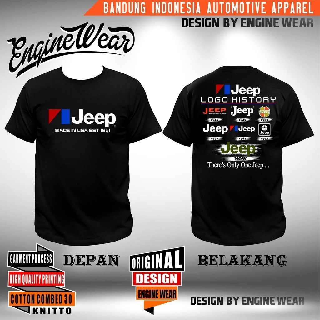 🔥 ร้อมส่ง S-5XL Kaos Jeep Tshirt เสื ้ อโปโล Offroad 4x4 4wd Wrangler Rubicon Jk Willys Cj7 ยานยนต ์