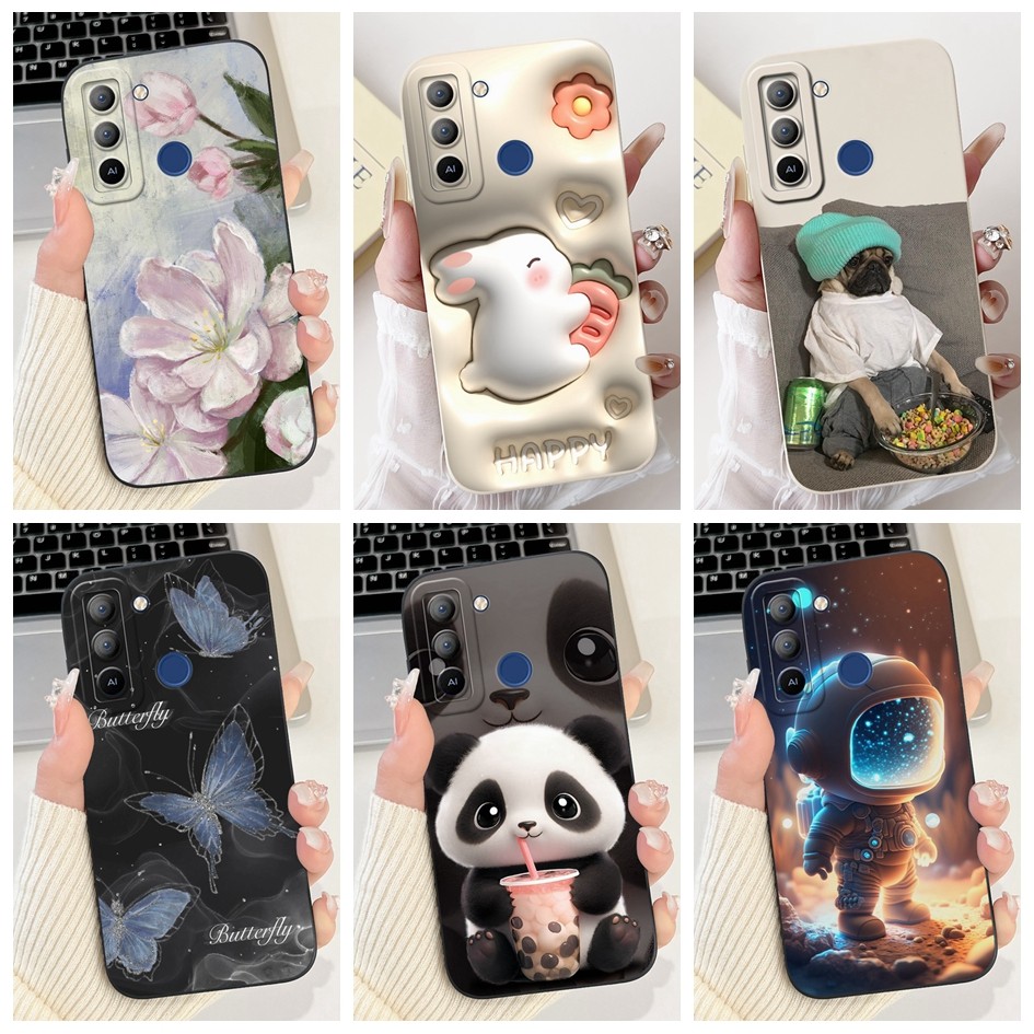 สําหรับ Tecno Pop 5 Lte กรณี BD4 BD4i BD4a ปกหลังน่ารัก Panda กระต่ายกล้องเลนส์เปลือกป้องกันสําหรับ 