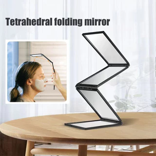 ร้านอยู่ที่ไทย กระจกพับได้ ขยายได้ 4ทาง สำหรับแต่งหน้า ตัดผมด้วยตนเอง Mirror 360°แบบพกพา
