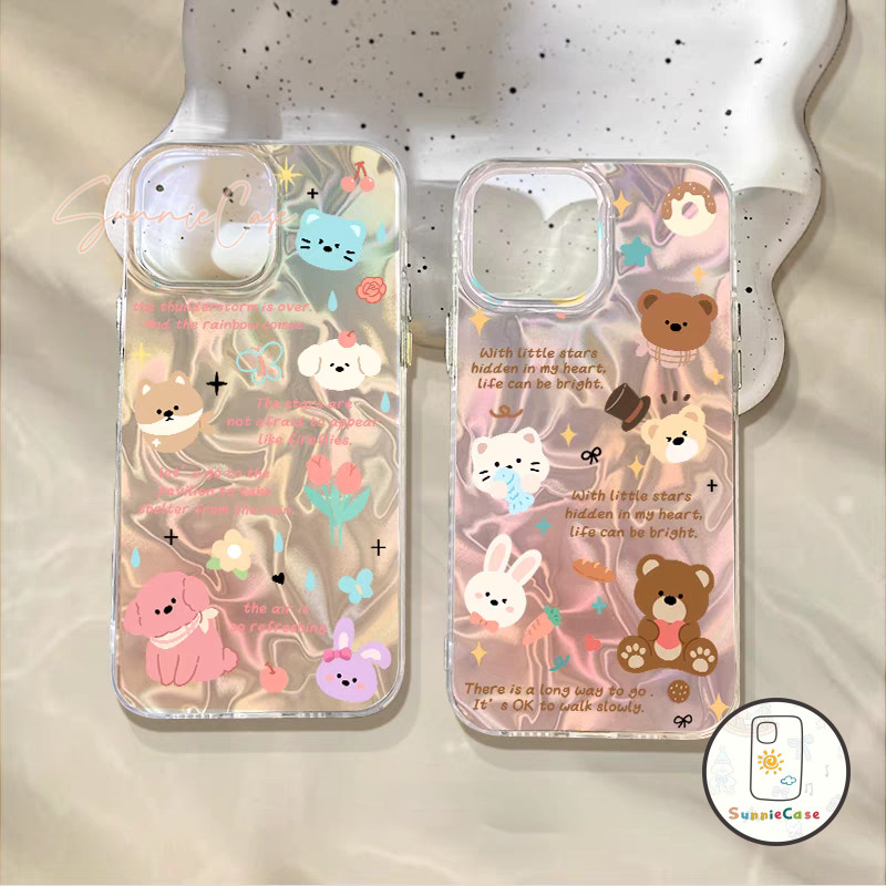 การ์ตูน น่ารัก เคสไอโฟน 12 เคส IPhone 14 12 13 11 16 15 Pro Max 6s 7 6 8 Plus X XR XS Max SE 2020 ระลอกน้ำ แฟชั่น เคส