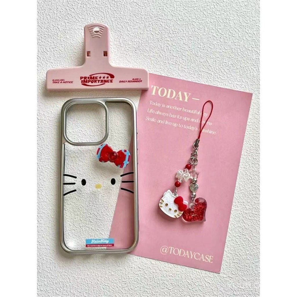 น่ารัก Hello Kitty Emoji iphone15เคส iPhone 14PROMAX พรีเมี่ยม13pro โปร่งใส12/11ป้องกัน wntv