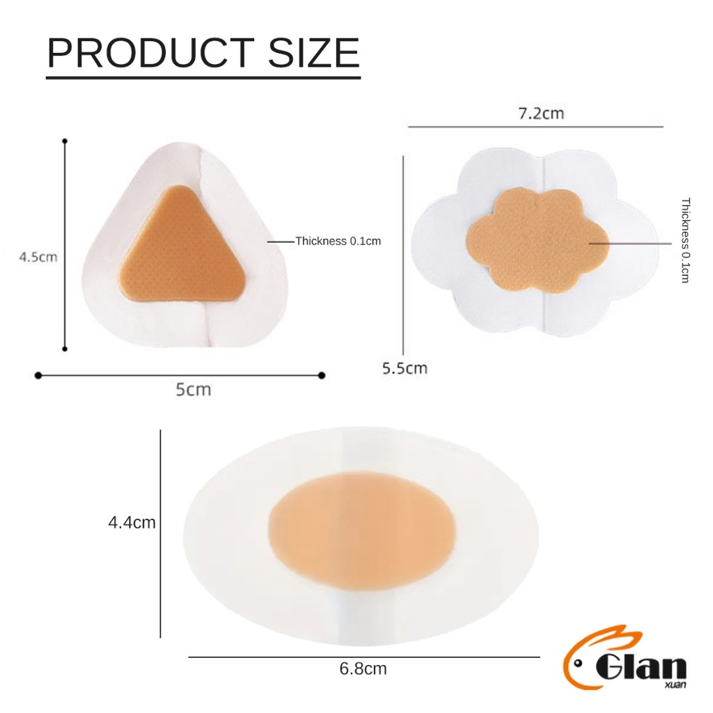Glanxuan 10Pcs/pack สติกเกอร์เจล ป้องกันอาการการกัดของรองเท้า สําหรับติดเท้า นุ่มสบาย ไม่ทำร้ายผิว heel stickers