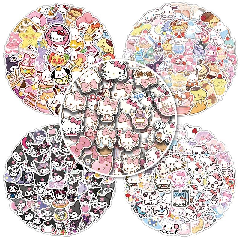 [JBTH] Sanrio Hello Kitty สติกเกอร์ของเล่น Kuromi My Melody Cinnamoroll Decals ตกแต่ง DIY ไดอารี่โทรศัพท์โน้ตบุ๊คอัลบั้มสติกเกอร์ตู้เย็นของขวัญ [JB]