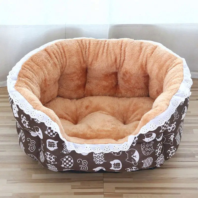 2023 Warm Cat Dog Bed Fleece Samoyed Huskie Pet Dog Cat Sleeping Bed Cushion Pad Blanket Nest Pet So
