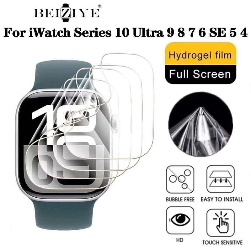 ฟิล์มไฮโดรเจลแบบนุ่มสําหรับ iWatch Series 9 SE 8 7 6 5 4 Ultra 2 49 มม.45 มม.41 มม.40 มม.44 มม.38 มม.ป้องกันหน้าจอสําหรับ iWatch Series 10 42 มม.46 มม.อุปกรณ์เสริม