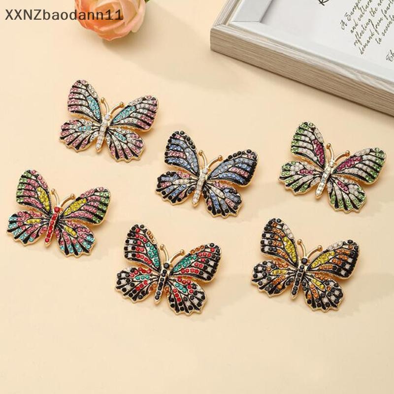 Xnz แฟชั่นที่สวยหรูที่มีสีสันเพชรผีเสื้อเข็มกลัดสัตว์น่ารัก เสื้อยกทรง เข็มหมุด สําหรับผู้หญิงสาวเสื้อผ้าเครื่องประดับอุปกรณ์ของขวัญ ฯลฯ