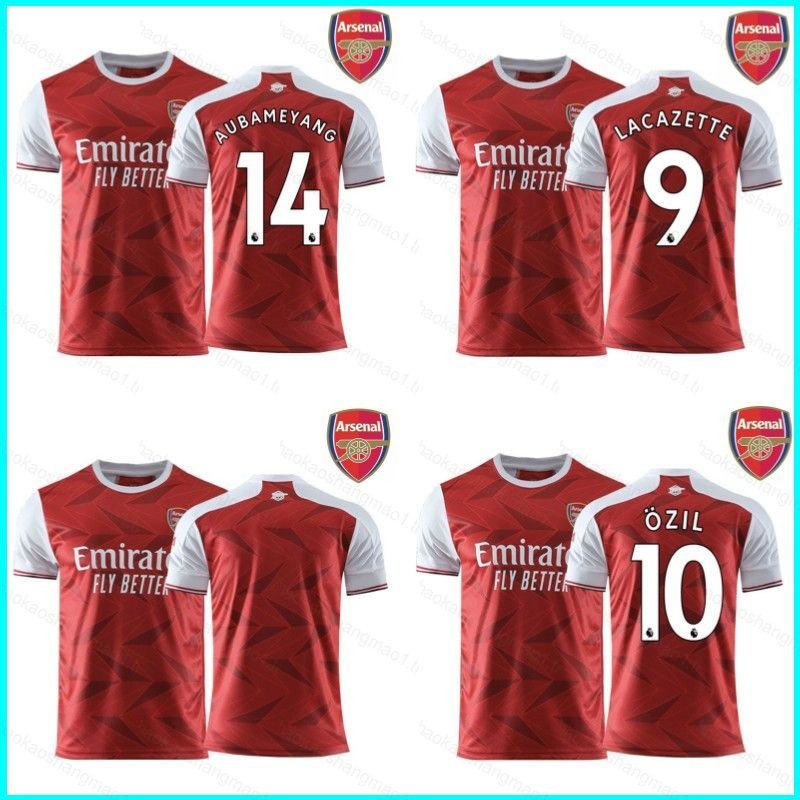 Qw 2020-2021 Arsenal Home เสื้อฟุตบอล Lacazette Ozil Aubameyang TShirt เสื้อกีฬาเสื้อฟุตบอล Unisex P