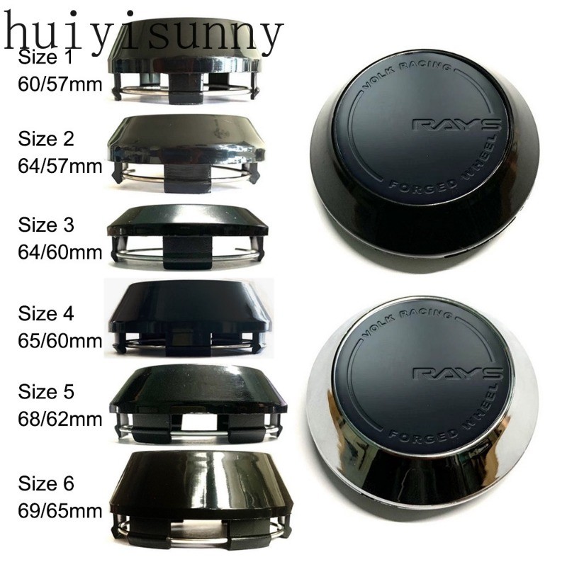 Hys 4pcs 60/64/65/68/69 มม.RAYS โลโก้สีดํา Center Cover Rim Hub Cap Center Caps Fit สําหรับ Rays Volk Racing Wheell CE28n TE37 ZE40 G25