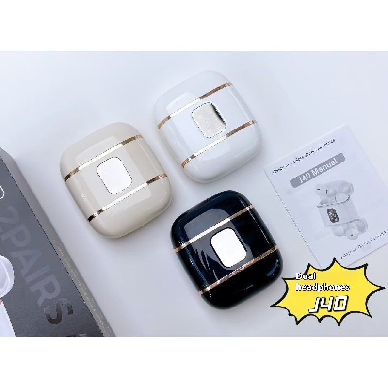 หูฟังบลูทูธไร้สาย 4 หูฟัง J40 กีฬา Esports หูฟัง TWS ที่จัดเก็บยาวพิเศษ