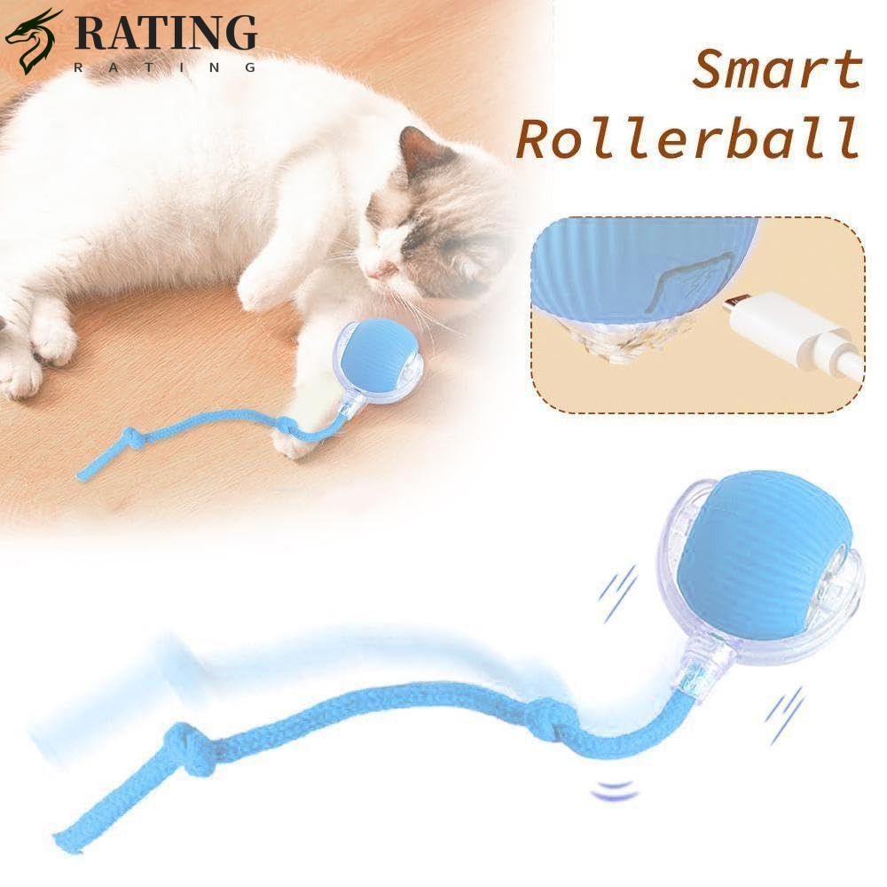 หนู ของเล่นแมวสมาร์ท,ชาร์จอัตโนมัติไฟฟ้าแมวบอลของเล่น,สร้างสรรค์อย่างรวดเร็วกลิ้งเลียนแบบเมาส์หางในร่มเล่นตนเองย้ายลูกของเล่นอุปกรณ์สัตว์เ