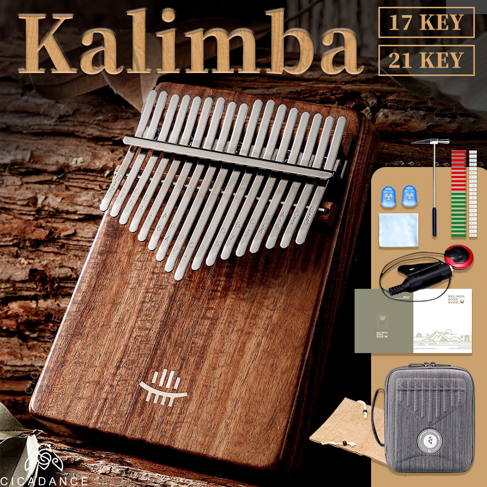 Hluru ไม้ Kalimba 17 คีย์ 21 คีย์ Kalimba Thumb เปียโนอะคูสติกเปียโนนิ้วเครื่องดนตรี