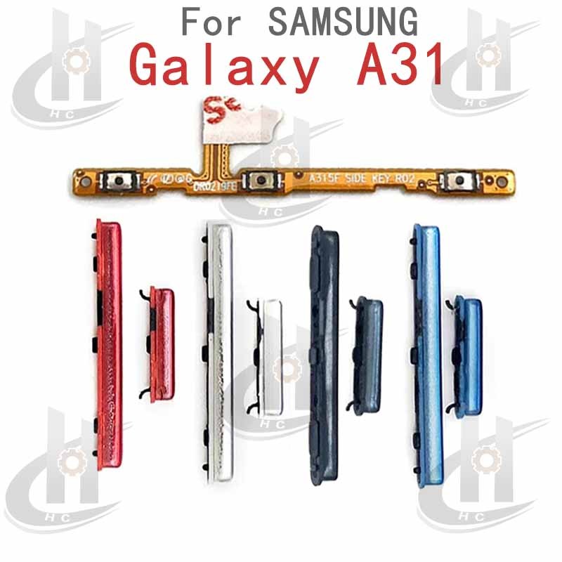 สําหรับ Samsung Galaxy A31 ปุ่มปรับระดับเสียงขึ้นลง ปุ่มสายเคเบิล Flex ปุ่มปิดด้านข้าง อะไหล่ทดแทน