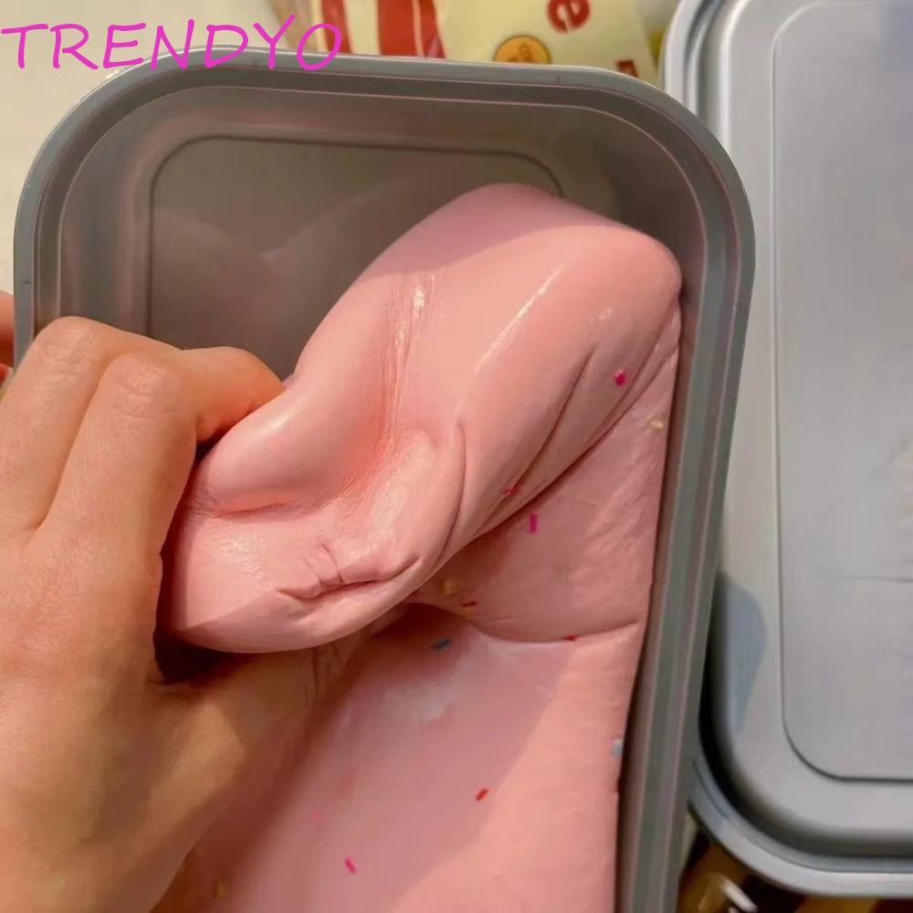 Trendyo ของเล่นบีบเค้กชนิดบรรจุกล่อง, ช้า Rise Sticky นวดช้า Rebound กล่องเค้ก, ของเล่นประสาทสัมผัส Ultra Moist Soft จําลองขนมปัง Solid Slime Soft ของเล่นเด็ก
