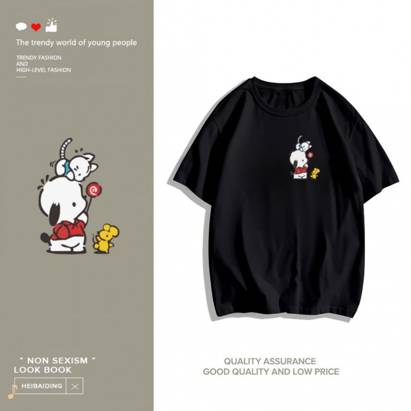 เสื้อยืด koo’sสบายร้อยเทรนด์แฟชั่นที่สวยงามและใจกว้างทุกชนิดสวมเสื้อยืดคอกลมพิมพ์เสื้อ ตลก1-93♬