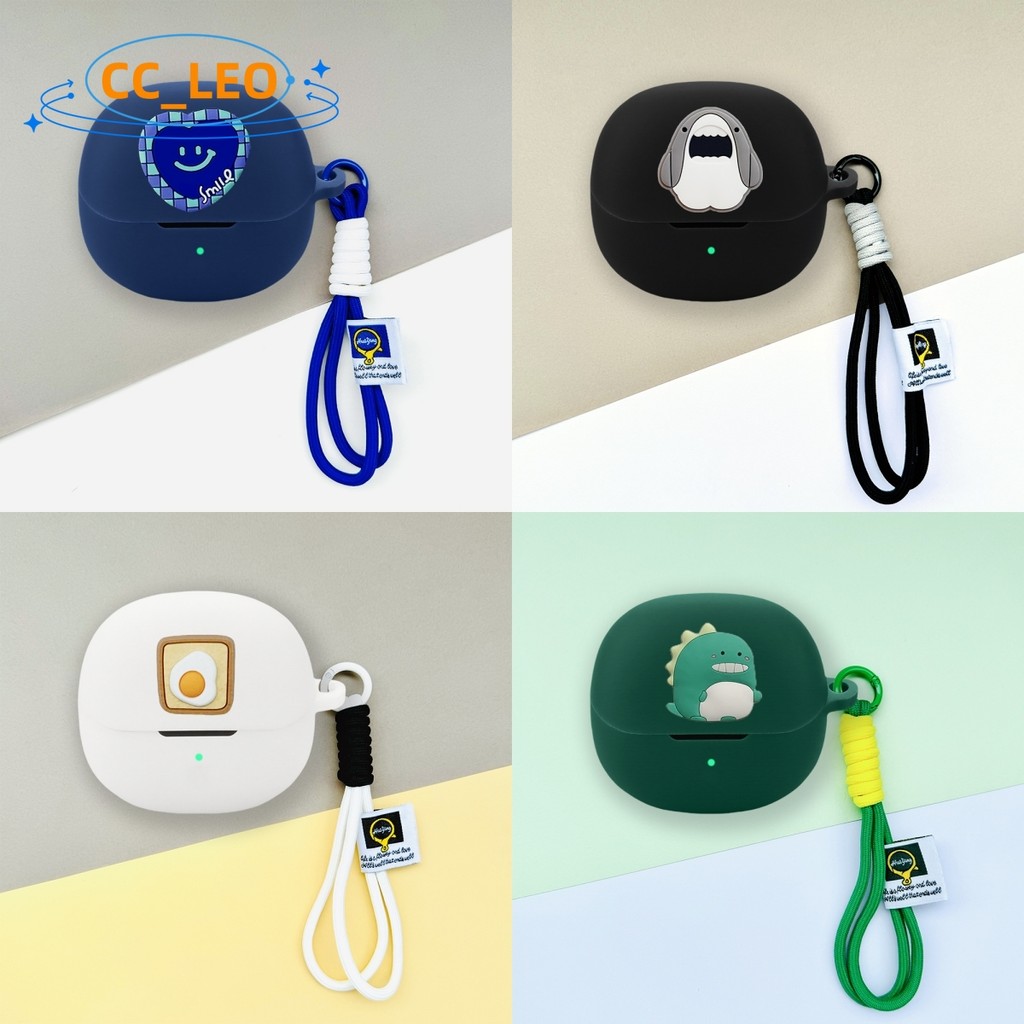 For QCY AilyBuds Pro Case Cute Shiba Inu Lanyard Pendant Charm QCY HT10 Silicone Soft Case Cartoon Q