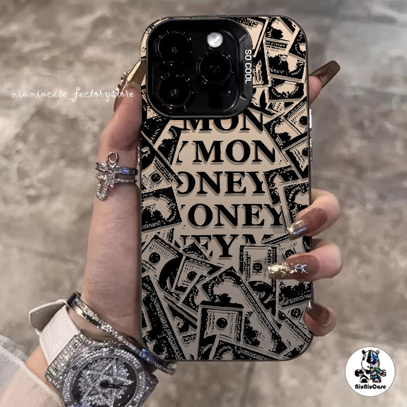 เคสโทรศัพท์ สําหรับ iPhone 11 12 13 14 15 16 Pro Max XR X XS 7 8 Plus เคส เสรีภาพแห่งความมั่งคั่ง เคซิลิโคนุ่มสสีเงินเคส