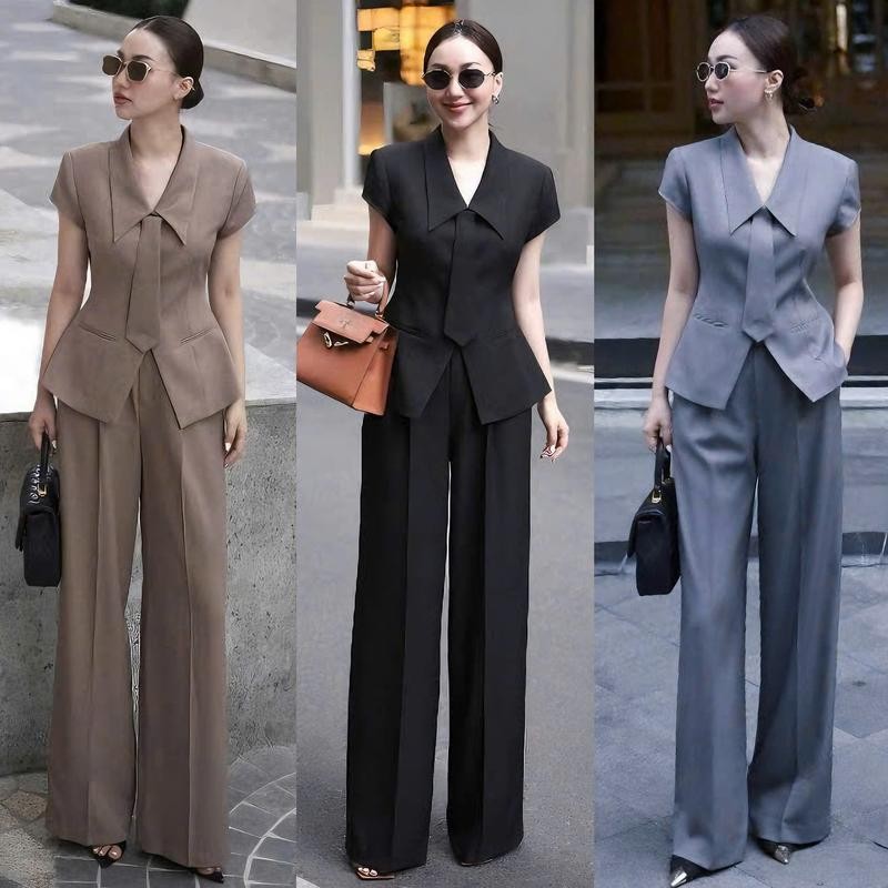 เสื้อกั๊กสํานักงานหรูทําจากผ้าฝ้ายผ้าไหม เสื้อ 2 ชั้น มีเนคไท ไซส์ M,L,XL,XXL ไซส์ใหญ่