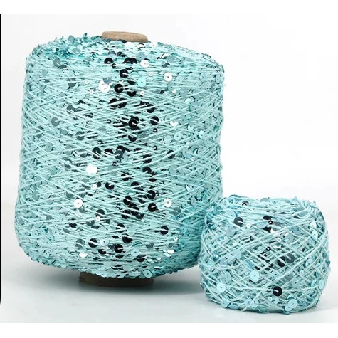 ถักเส้นด้าย 50G อะคริลิคมือ Knitiing เส้นด้ายผ้าฝ้ายขนสัตว์โครเชต์เส้นด้าย 3 มม.+ 6 มม.เลื่อมสําหรับ DIY Grament