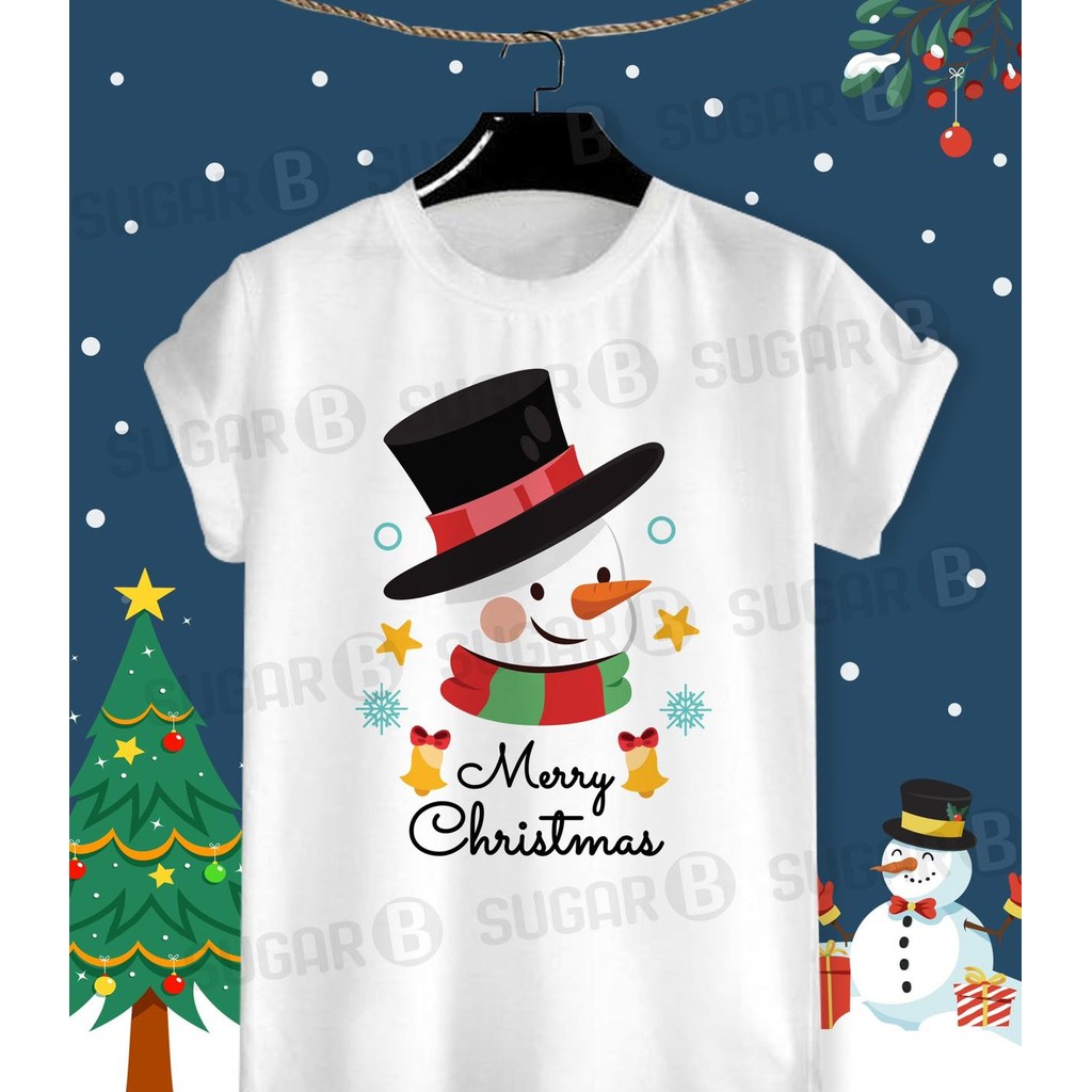 เสื้อยืดวัน คริสต์มาส Merry Christmas & HNY 2025 ผ้า TK ใส่สบาย สีสันสดใส ไม่ยืดไม่ย้วย