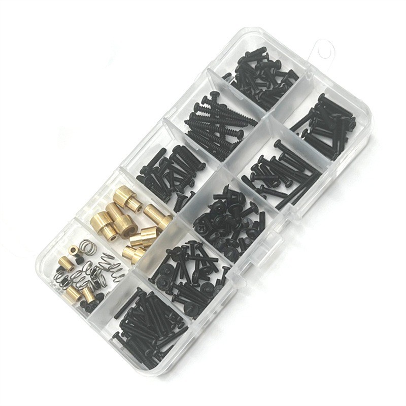 210PCS กล่องสกรูดัดแปลง RC รถความสูงคอลัมน์สําหรับ MN 1/12 MN82 LC79 โลหะอะไหล่อัพเกรด